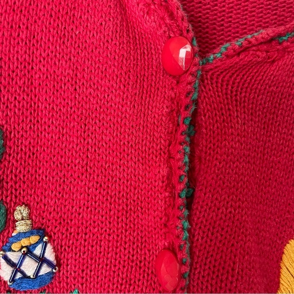 Vintage Work in Process Christmas Tree Cardigan size Large - Picture 4 of 9